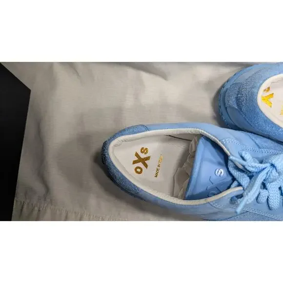 Oxs Italy Womens Woobie Blue Suede Leather Lace Up Sneaker Sz 8 Travel Preppy